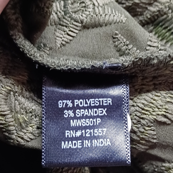 Benjamin Black Embroidered Shirt Short Sleeve Color Green Sz M - Picture 8 of 8